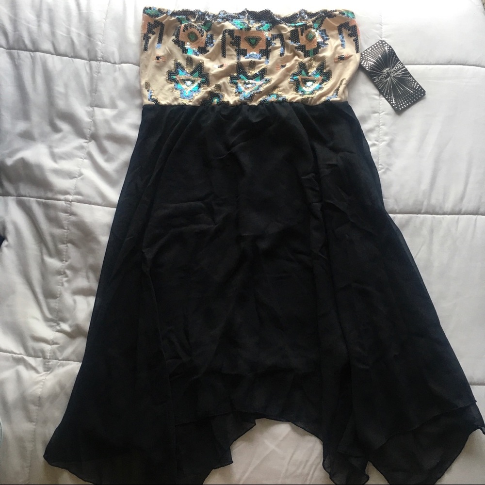 Sparkly Top Strapless Dress